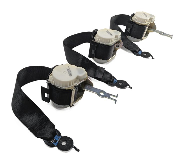 Thumbnail 4: 12 BMW ACTIVEHYBRID 5 F10 REAR LEFT/CENTER/RIGHT BELT RETRACTOR SET/3 (Black)