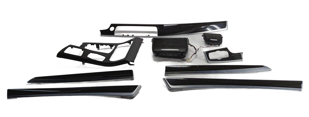 2012 BMW ACTIVE HYBRID 5 F10 INTERIOR DOOR DASH TRIM MOLDING SET/9 (Fineline)