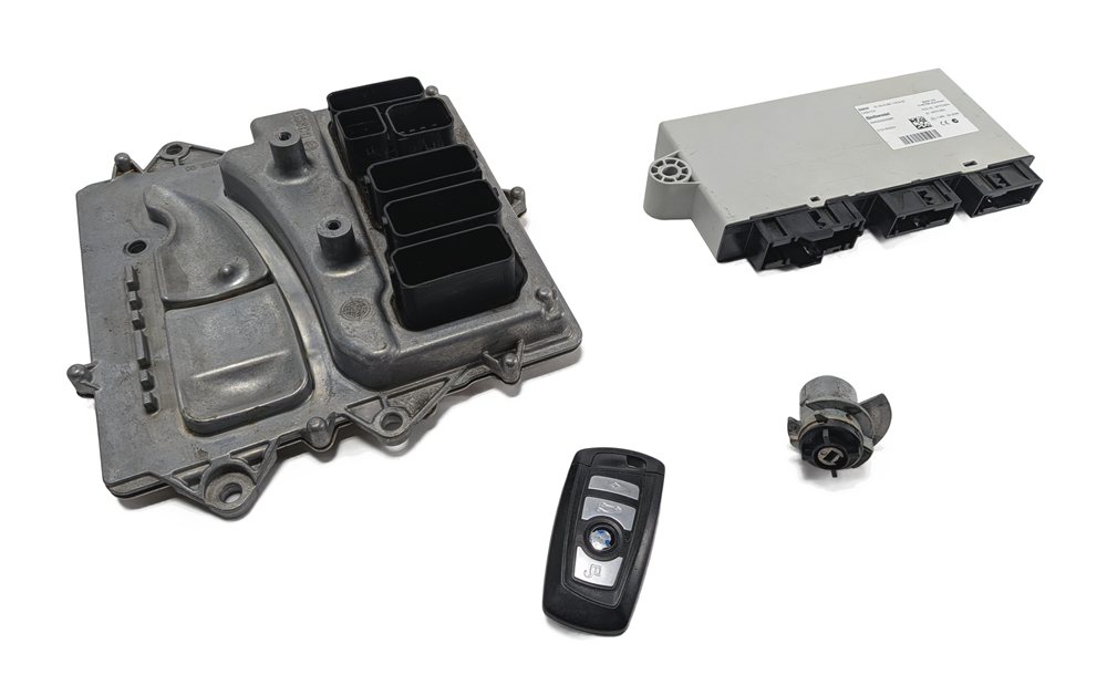 12 BMW ACTIVEHYBRID 5 F10 3.0L N55 HYBRID ENGINE DME CAS4 IMMOBILIZER KEY SET/4
