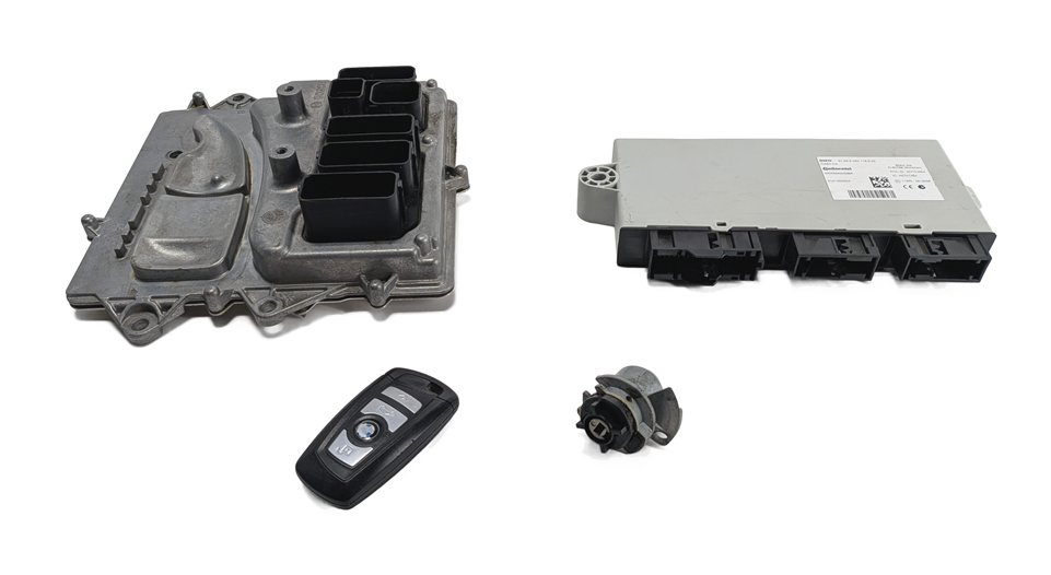 Thumbnail 3: 12 BMW ACTIVEHYBRID 5 F10 3.0L N55 HYBRID ENGINE DME CAS4 IMMOBILIZER KEY SET/4