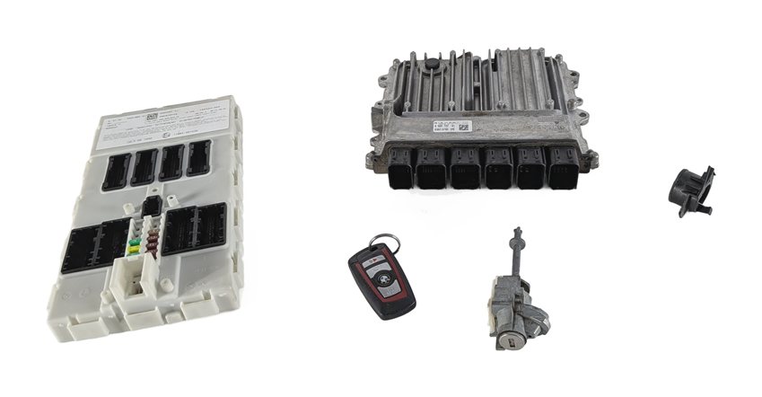 17-19 BMW 330i 430i (F30 F32) 2.0L (B46) DME ECM FEM CLUSTER IGNITION KEY SET