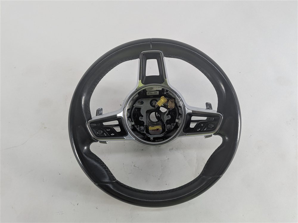 Thumbnail 3: 15-18 PORSCHE CAYENNE 958 MULTIFUNCTION SPORT STEERING WHEEL w/ PADDLES (Black)