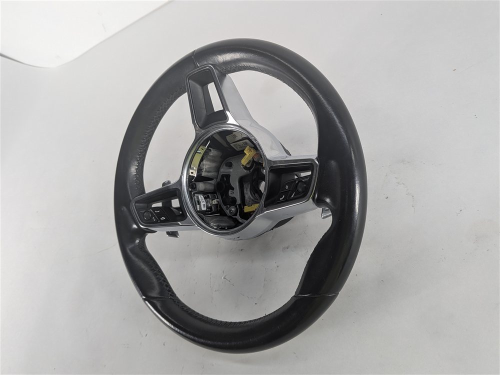 Thumbnail 4: 15-18 PORSCHE CAYENNE 958 MULTIFUNCTION SPORT STEERING WHEEL w/ PADDLES (Black)