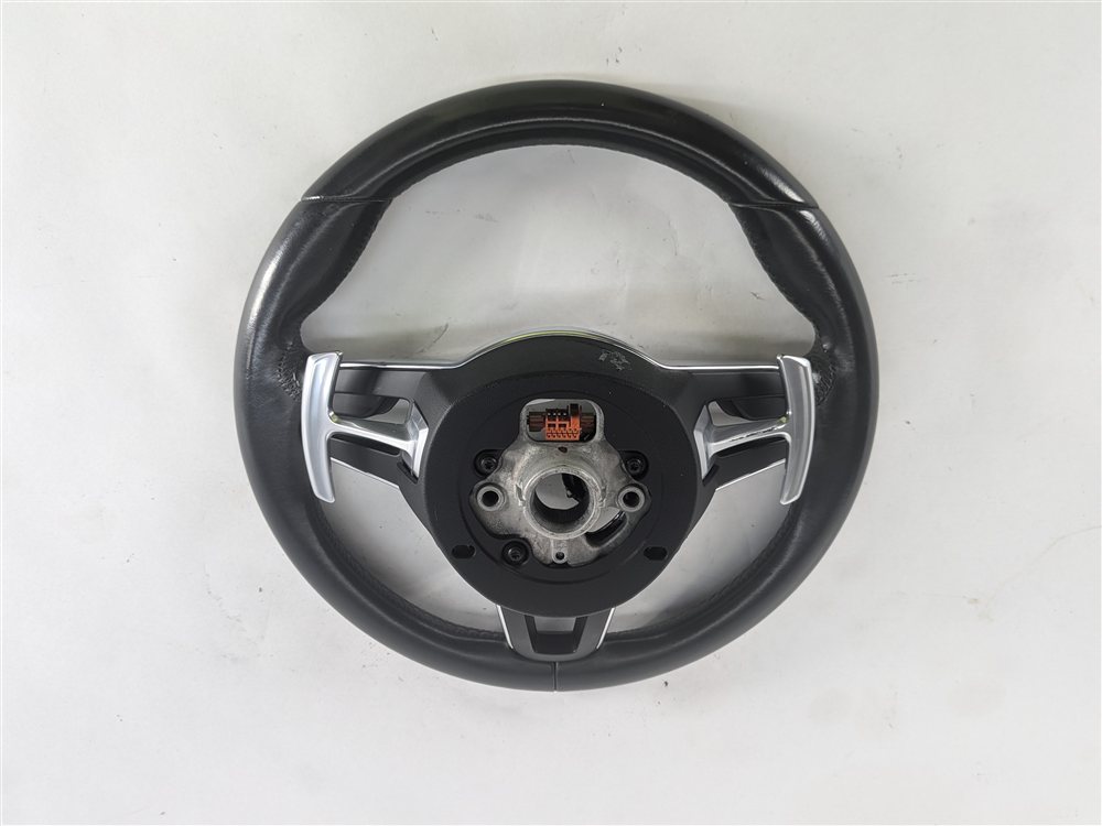Thumbnail 7: 15-18 PORSCHE CAYENNE 958 MULTIFUNCTION SPORT STEERING WHEEL w/ PADDLES (Black)