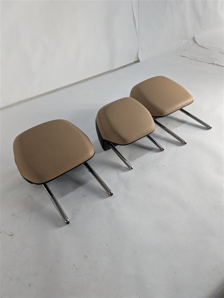 11-18 PORSCHE CAYENNE (958) REAR LEFT RIGHT & CENTER SEAT HEADREST SET 3 (Beige)