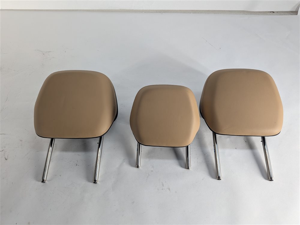 Thumbnail 3: 11-18 PORSCHE CAYENNE (958) REAR LEFT RIGHT & CENTER SEAT HEADREST SET 3 (Beige)