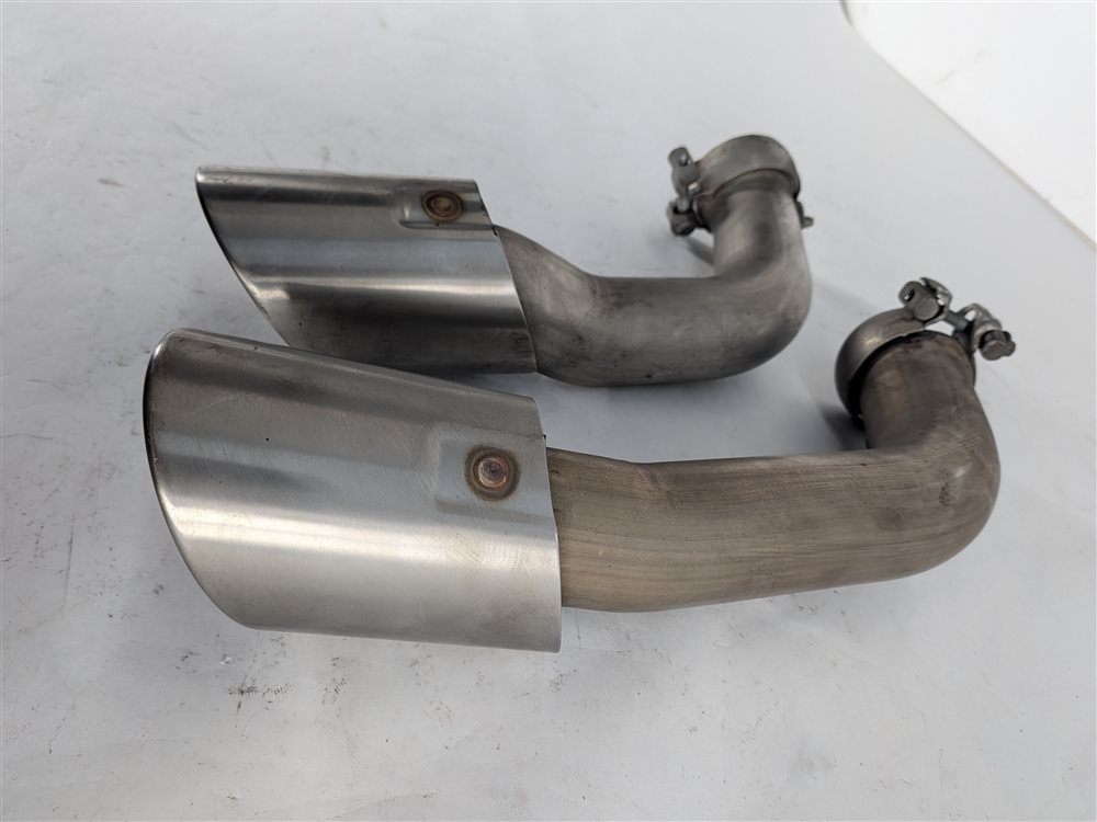 Thumbnail 4: 11-16 PORSCHE CAYENNE HYBRID 958 REAR RIGHT PASSENGER MUFFLER EXHAUST TIP SET-2