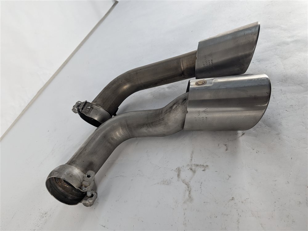 Thumbnail 5: 11-16 PORSCHE CAYENNE HYBRID 958 REAR RIGHT PASSENGER MUFFLER EXHAUST TIP SET-2