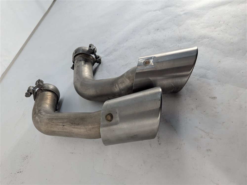 Thumbnail 5: 11-16 PORSCHE CAYENNE HYBRID (958) REAR LEFT DRIVER MUFFLER EXHAUST TIP SET-2