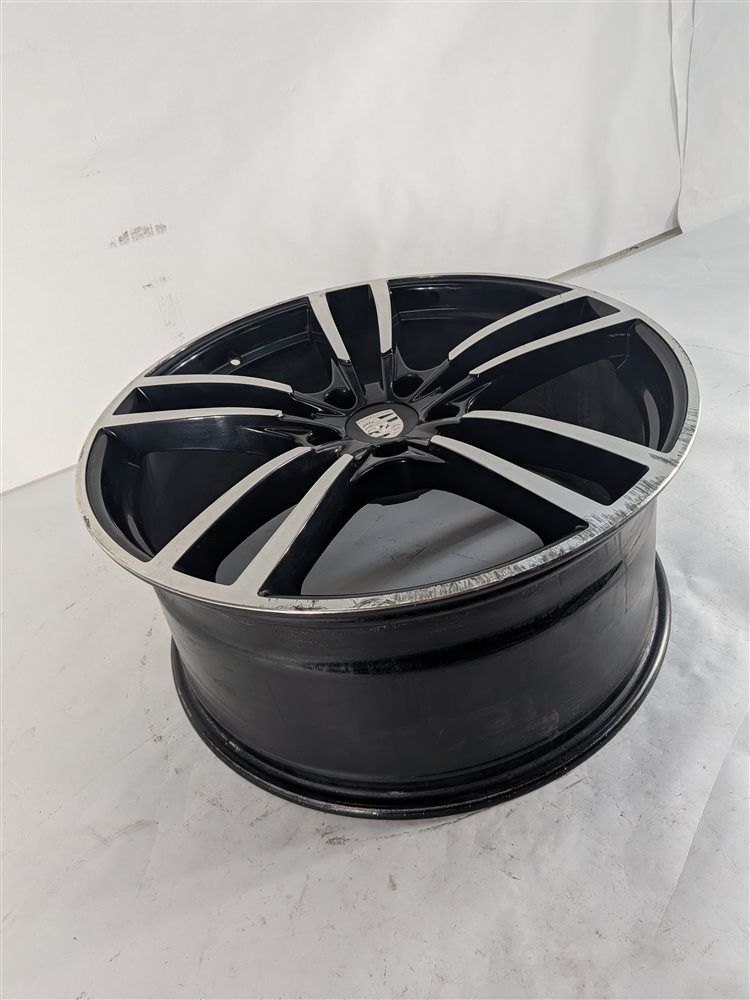 Thumbnail 2: 16 PORSCHE CAYENNE 958 22X10 AFTERMARKET TWIN 5 SPOKE BLACK MACHINED WHEEL SET/4