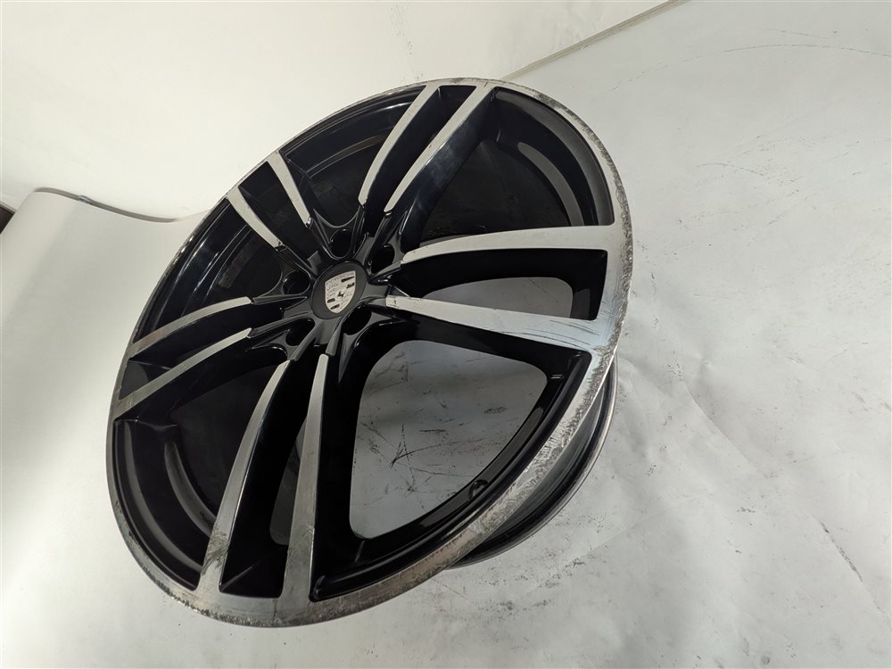 Thumbnail 33: 16 PORSCHE CAYENNE 958 22X10 AFTERMARKET TWIN 5 SPOKE BLACK MACHINED WHEEL SET/4