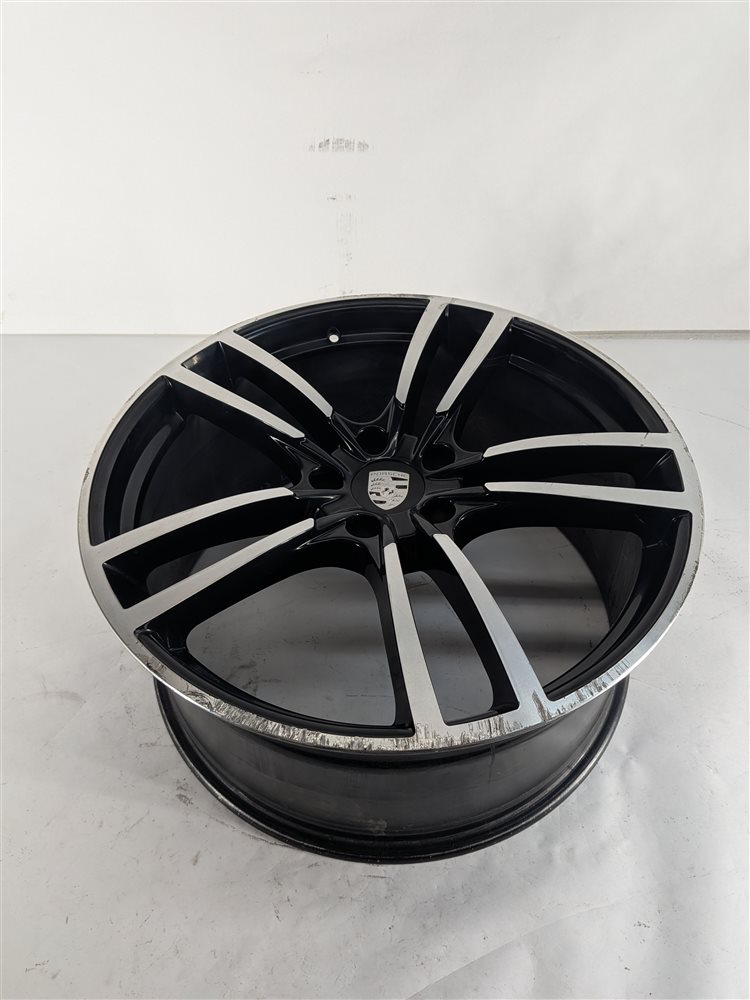 Thumbnail 4: 16 PORSCHE CAYENNE 958 22X10 AFTERMARKET TWIN 5 SPOKE BLACK MACHINED WHEEL SET/4