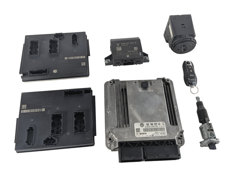 Thumbnail 5: 11-18 PORSCHE CAYENNE HYBRID 958 3.0L M06.EC ECM BCM GATEWAY IGNITION KEY SET/8