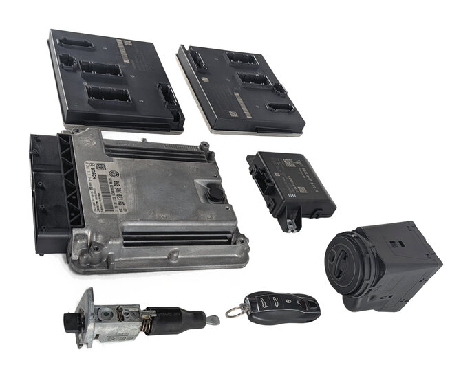 Thumbnail 6: 11-18 PORSCHE CAYENNE HYBRID 958 3.0L M06.EC ECM BCM GATEWAY IGNITION KEY SET/8