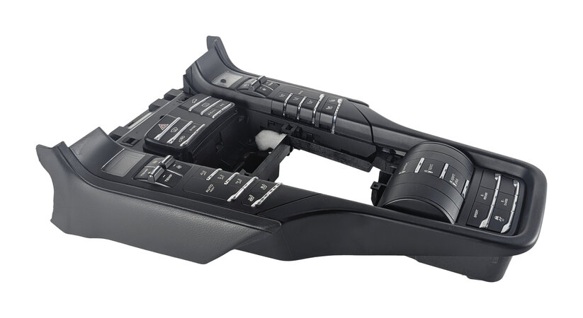 Thumbnail 2: 11-18 CAYENNE (958) FRONT CONSOLE HEATER AC CLIMATE SHIFT TERRAIN CONTROL PANEL