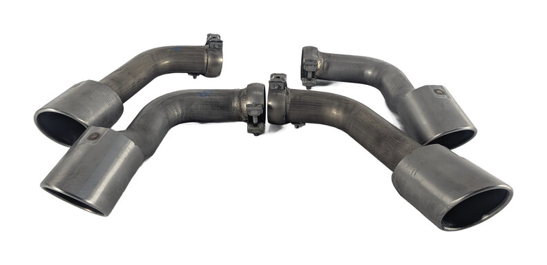 Thumbnail 2: 11-16 PORSCHE CAYENNE HYBRID (958) REAR LEFT & RIGHT MUFFLER EXHAUST TIP SET-4