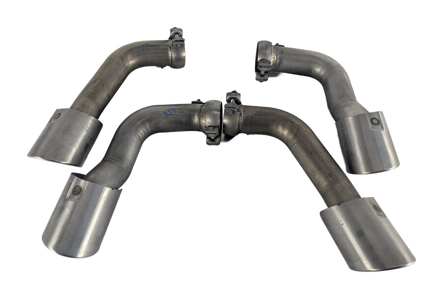 Thumbnail 3: 11-16 PORSCHE CAYENNE HYBRID (958) REAR LEFT & RIGHT MUFFLER EXHAUST TIP SET-4