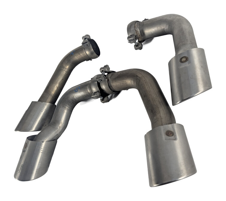 Thumbnail 4: 11-16 PORSCHE CAYENNE HYBRID (958) REAR LEFT & RIGHT MUFFLER EXHAUST TIP SET-4