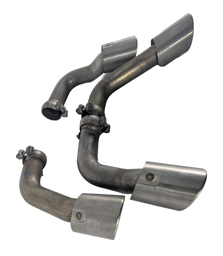 Thumbnail 5: 11-16 PORSCHE CAYENNE HYBRID (958) REAR LEFT & RIGHT MUFFLER EXHAUST TIP SET-4