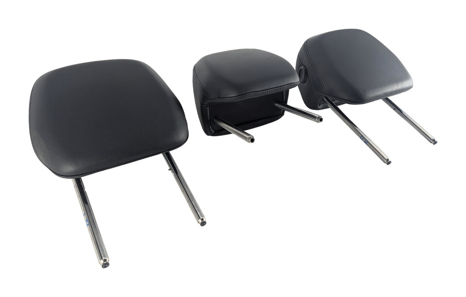 11-18 PORSCHE CAYENNE (958 970 G1) REAR LEFT RIGHT CENTER HEADREST SET 3 (Black)