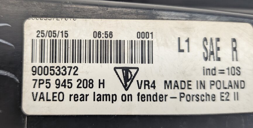 Thumbnail 8: 15-18 PORSCHE CAYENNE (958) REAR RIGHT PASSENGER TAILLIGHT BRAKE LIGHT LAMP