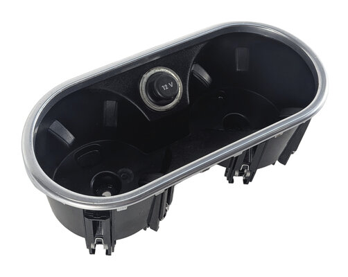 2016 PORSCHE CAYENNE (958) CENTER CONSOLE DUAL CUP HOLDER w/ 12V POWER OUTLET