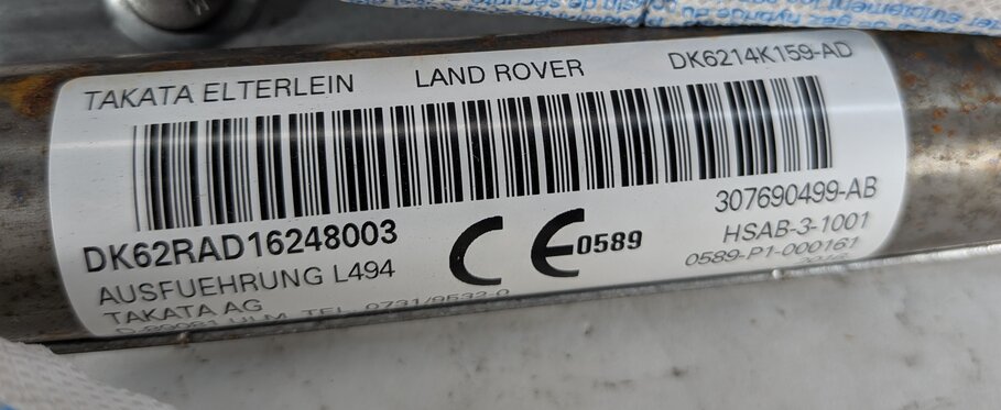 Thumbnail 8: 2014-2020 RANGE ROVER SPORT (L494) RIGHT PASSENGER SIDE CURTAIN AIRBAG AIR BAG