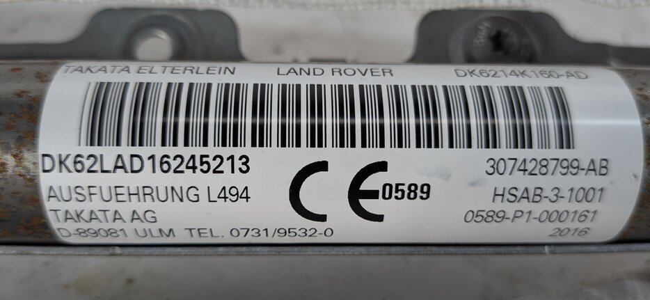 Thumbnail 8: 2014-2020 RANGE ROVER SPORT (L494) LEFT DRIVER ROOF SIDE CURTAIN AIRBAG AIR BAG