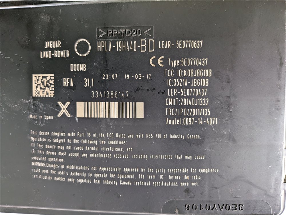 Thumbnail 14: 2017 LAND ROVER DISCOVERY L462 3.0L AJ126 ECM BCM CLUSTER KEY IMMOBILIZER SET/12