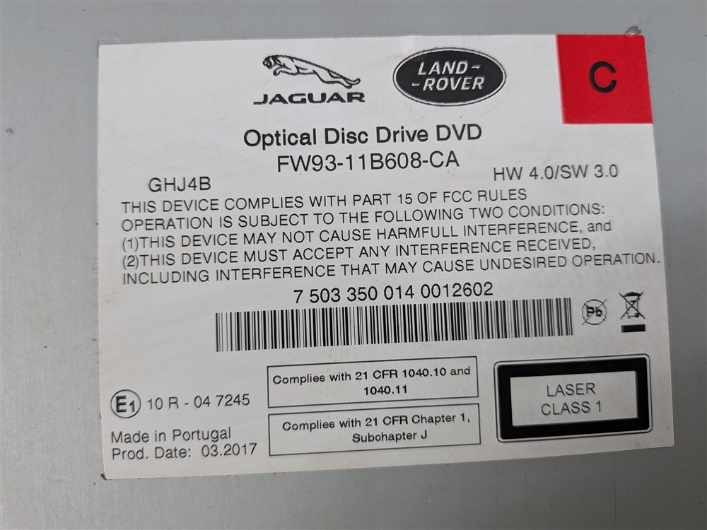 Thumbnail 10: 17-20 LAND ROVER DISCOVERY L462 AUDIO MEDIA CD DVD OPTICAL DISC DRIVE PLAYER