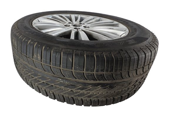 17-20 LAND ROVER DISCOVERY L462 20X8.5 SPLIT SPOKE WHEEL w/ TIRE SPARKLE SILVER