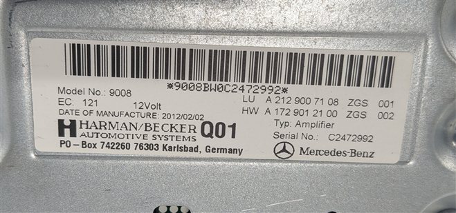 Thumbnail 9: 08-13 MERCEDES C300 C350 C63 E350 E550 E63 GLK3450 CLS550 HARMAN AUDIO AMPLIFIER