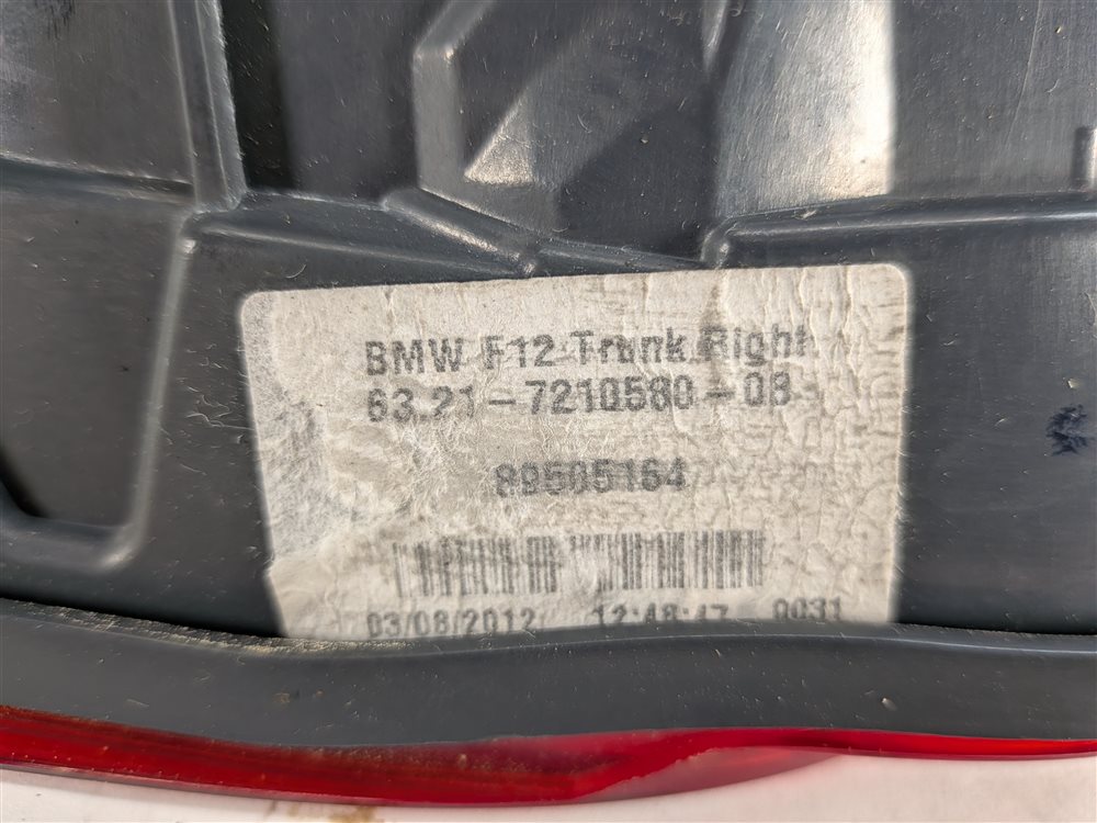 Thumbnail 9: 12-19 BMW 640i 650i M6 (F06 F12 F13) RIGHT PASSENGER INNER TAILLIGHT LIGHT LAMP