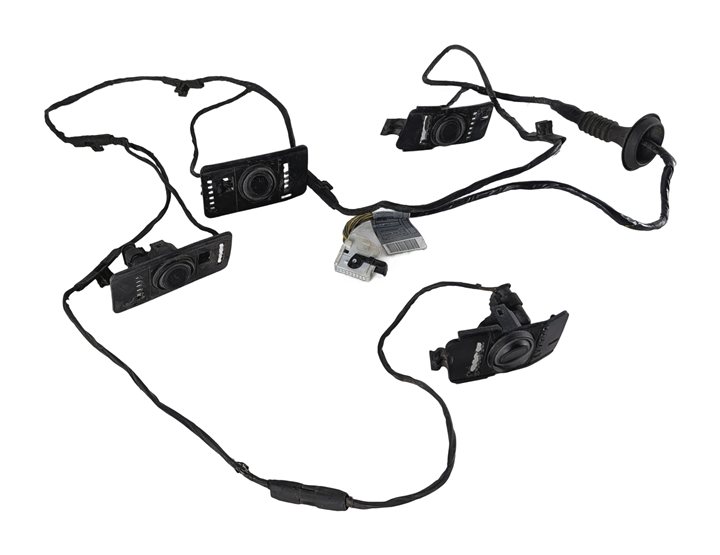 2008 BMW X5 (E70) REAR PARK ASSIST PDC DISTANCE SENSOR SET/4 w/ HARNESS (Black)