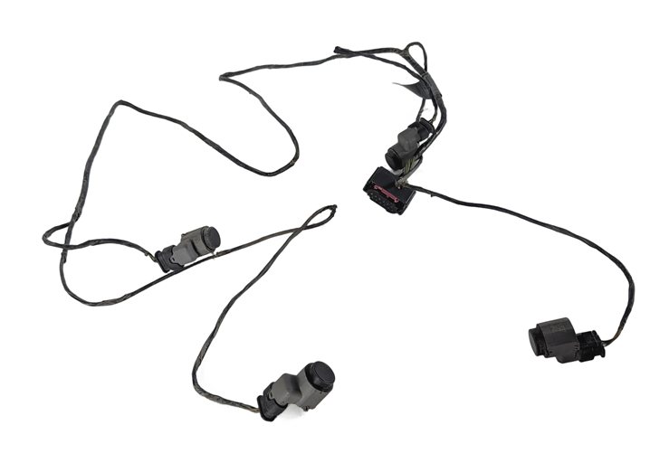 2008 BMW X5 (E70) FRONT PARK ASSIST PDC DISTANCE SENSOR SET/4 w/ HARNESS (Black)