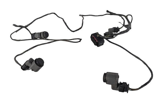 Thumbnail 2: 2008 BMW X5 (E70) FRONT PARK ASSIST PDC DISTANCE SENSOR SET/4 w/ HARNESS (Black)