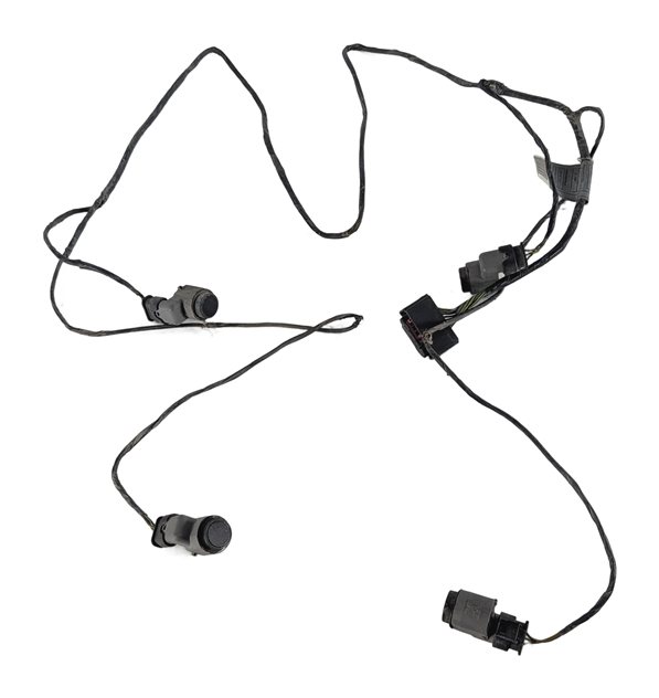 Thumbnail 3: 2008 BMW X5 (E70) FRONT PARK ASSIST PDC DISTANCE SENSOR SET/4 w/ HARNESS (Black)