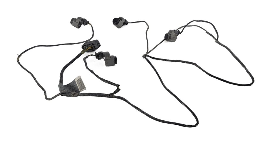 Thumbnail 6: 2008 BMW X5 (E70) FRONT PARK ASSIST PDC DISTANCE SENSOR SET/4 w/ HARNESS (Black)