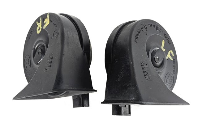 Thumbnail 3: 2007-2011 BMW X5 X6 (E70 E71 E72) HIGH & LOW TONE NOTE EMERGENCY SAFETY HORN SET