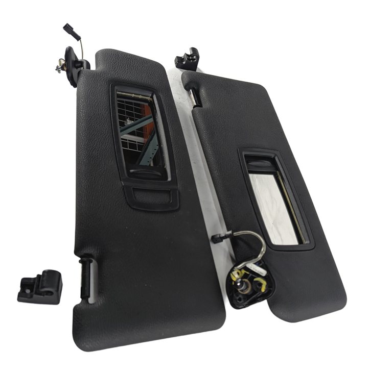 Thumbnail 4: 07-13 BMW X5 X5M (E70) FRONT LEFT & RIGHT SUN VISOR SUNVISOR SHADE SET 2 (Black)