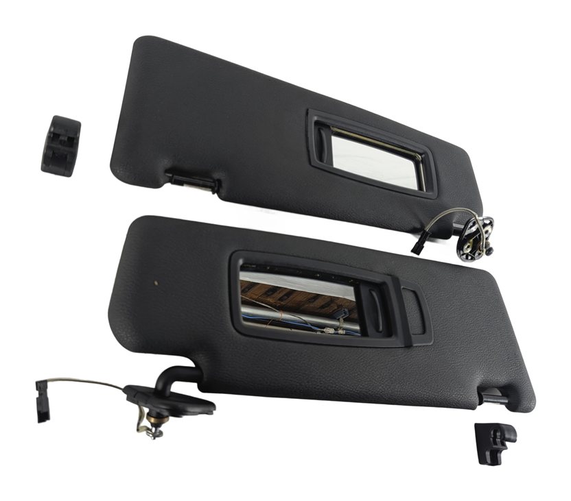 Thumbnail 5: 07-13 BMW X5 X5M (E70) FRONT LEFT & RIGHT SUN VISOR SUNVISOR SHADE SET 2 (Black)