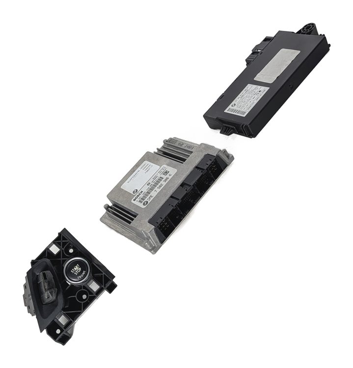 Thumbnail 2: 08 BMW X5 E70 4.8L N62 DME CAS3 START SWITCH SET/4 W/ KEY FOB NO BLADE KEY