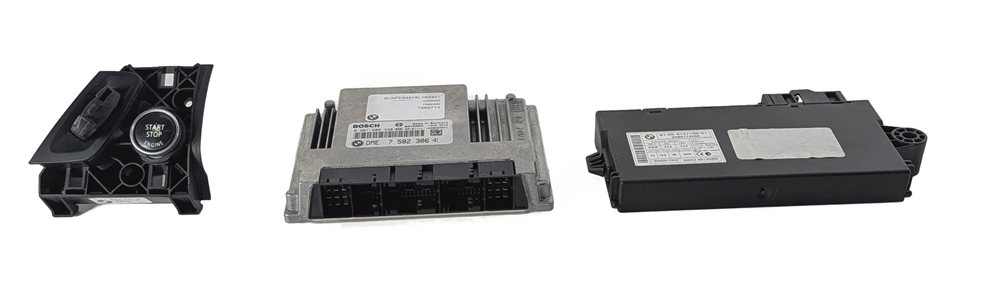 Thumbnail 3: 08 BMW X5 E70 4.8L N62 DME CAS3 START SWITCH SET/4 W/ KEY FOB NO BLADE KEY