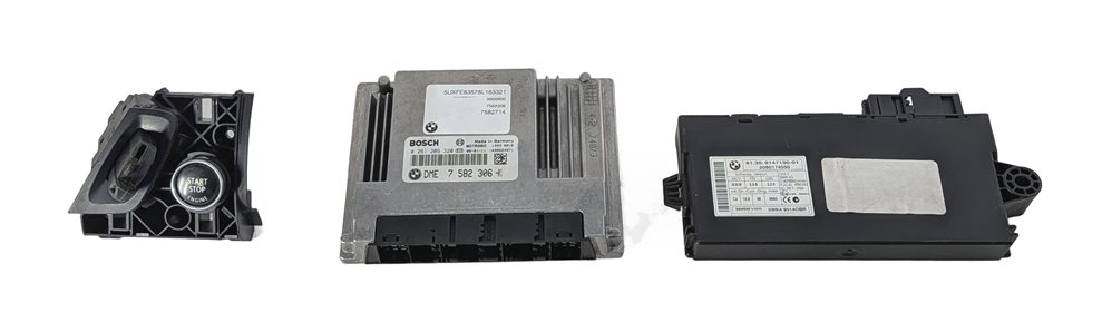 Thumbnail 4: 08 BMW X5 E70 4.8L N62 DME CAS3 START SWITCH SET/4 W/ KEY FOB NO BLADE KEY