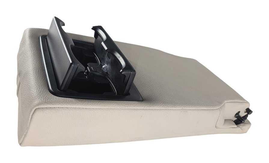 Thumbnail 4: 11-17 BMW X3 (F25) REAR CENTER SEAT FOLD DOWN ARMREST CUP HOLDER (Oyster)