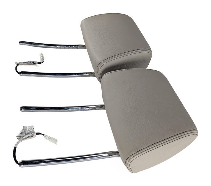 Thumbnail 4: 11-18 BMW X3 X4 (F25 F26) FRONT LEFT RIGHT SEAT HEADREST SET/2 (Oyster)