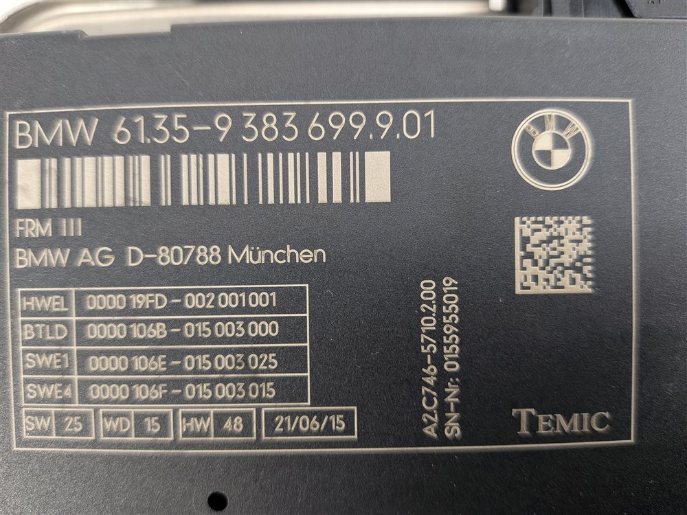 Thumbnail 8: 10-17 BMW 5 6 7 M5 X3 X4 (F06 F10 F12 F25 F26) FRM III BODY LIGHT CONTROL MODULE
