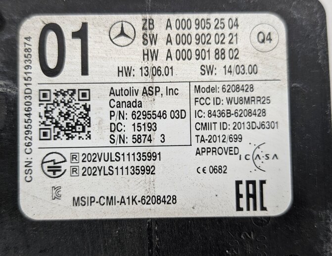 Thumbnail 9: 2015 MERCEDES GL450 (X166) REAR RIGHT BLIND SPOT ASSIST RADAR SENSOR MODULE