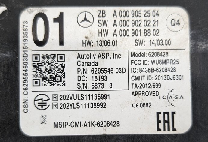 Thumbnail 9: 2015 MERCEDES GL450 (X166) REAR LEFT BLIND SPOT ASSIST RADAR SENSOR MODULE