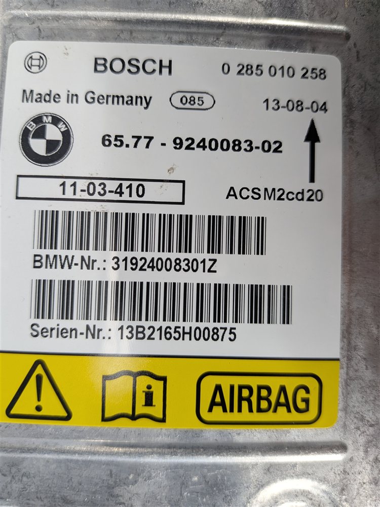 Thumbnail 9: 07-14 BMW 128i 135i X1 X5 X5M X6 X6M (E84 E87 E70 E71) SRS BAG CONTROL MODULE